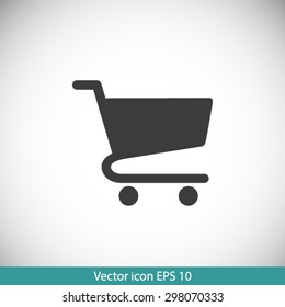 Flat icon of shopping chart