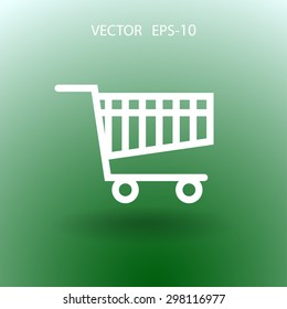 Flat icon of shopping chart