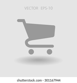 Flat icon of shopping chart