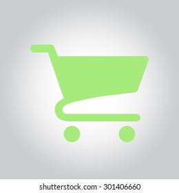 Flat icon of shopping chart