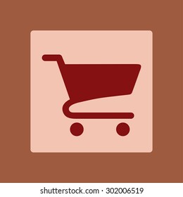 Flat icon of shopping chart