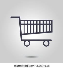 Flat icon of shopping chart