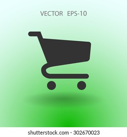 Flat icon of shopping chart
