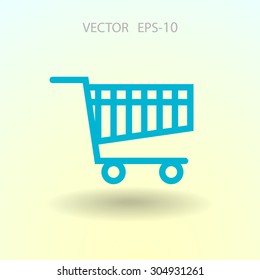 Flat icon of shopping chart