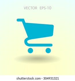 Flat icon of shopping chart