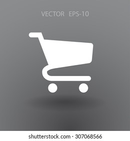 Flat icon of shopping chart