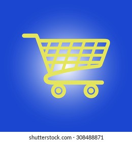 Flat icon of shopping chart