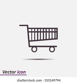 Flat icon of shopping chart