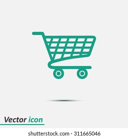 Flat icon of shopping chart