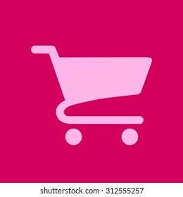 Flat icon of shopping chart