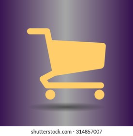 Flat icon of shopping chart