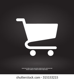 Flat icon of shopping chart