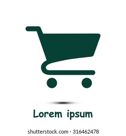 Flat icon of shopping chart