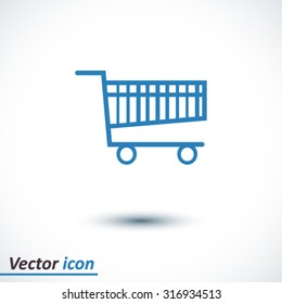 Flat icon of shopping chart