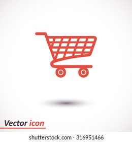 Flat icon of shopping chart
