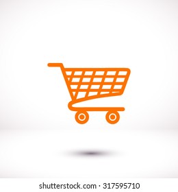 Flat icon of shopping chart