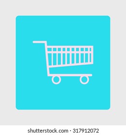 Flat icon of shopping chart
