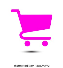 Flat icon of shopping chart