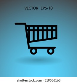 Flat icon of shopping chart