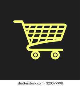 Flat icon of shopping chart