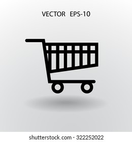 Flat icon of shopping chart