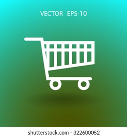 Flat icon of shopping chart