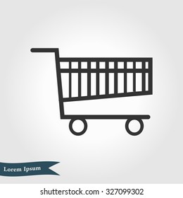 Flat icon of shopping chart