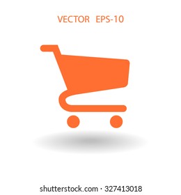 Flat icon of shopping chart
