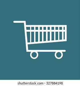 Flat icon of shopping chart