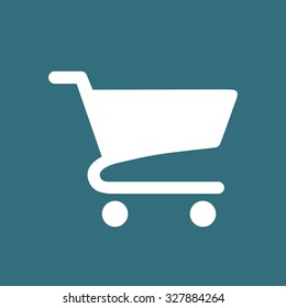 Flat icon of shopping chart