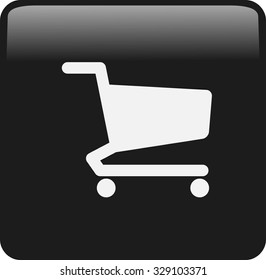 Flat icon of shopping chart