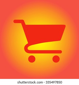 Flat icon of shopping chart