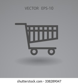 Flat icon of shopping chart