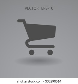 Flat icon of shopping chart