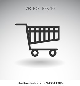 Flat icon of shopping chart