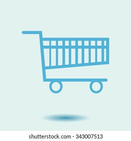 Flat icon of shopping chart