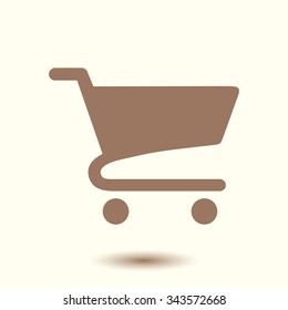 Flat icon of shopping chart