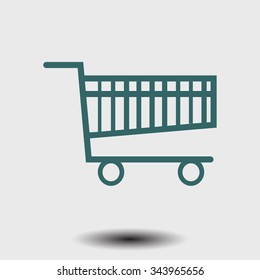 Flat icon of shopping chart