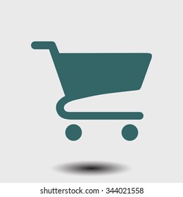 Flat icon of shopping chart