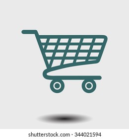 Flat icon of shopping chart