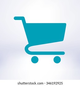 Flat icon of shopping chart