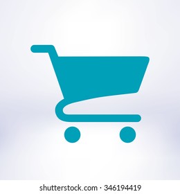 Flat icon of shopping chart