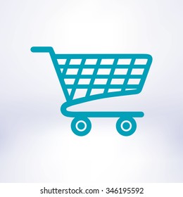 Flat icon of shopping chart
