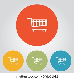 Flat icon of shopping chart