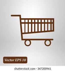 Flat icon of shopping chart