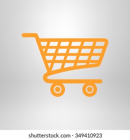 Flat icon of shopping chart