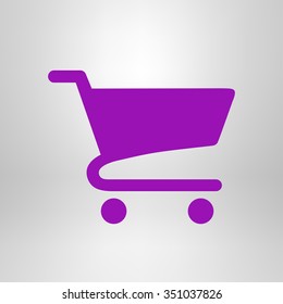 Flat icon of shopping chart