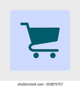 Flat icon of shopping chart