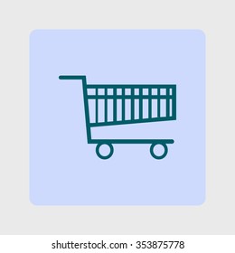 Flat icon of shopping chart