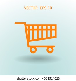 Flat icon of shopping chart